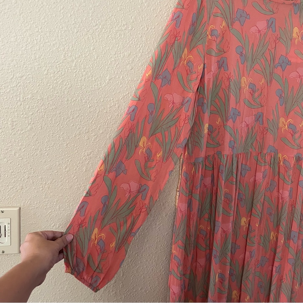 Anthropologie Bobo Choses Maxi Dress Cottagecore Whimsy Art To Wear Sz L NWT B33 - Picture 9 of 16